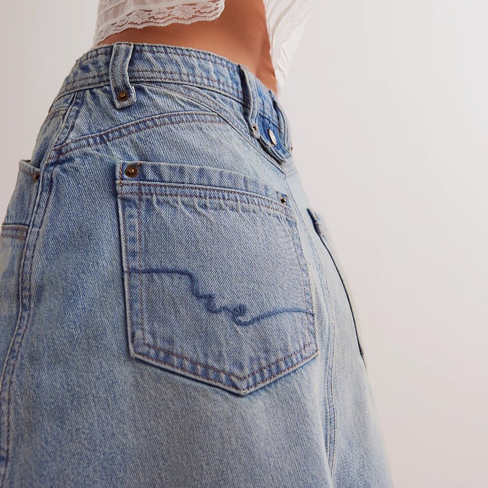 Free People We The Free Suzy Denim Midi Skirt NWOT